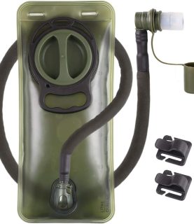 2L Hydration Bladder, BPA Free Water Bladder for Hiking Backpack 2 Liter Military Green Water Storage Bag with Insulated Tube, Hydration Back Pack Replacement for Outdoor Camping Running Cycling