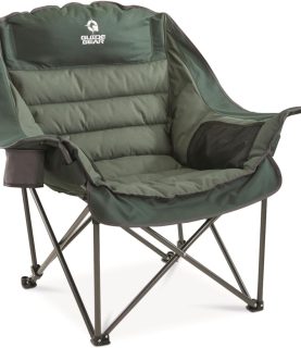 Guide Gear Oversized Extra Large Padded Camping Chair, Portable, Folding, Large Camp Lounge Beach Chairs for Outdoor, Adults, Men and Women, Heavy-Duty 400 Pound Capacity, with Cup Holder