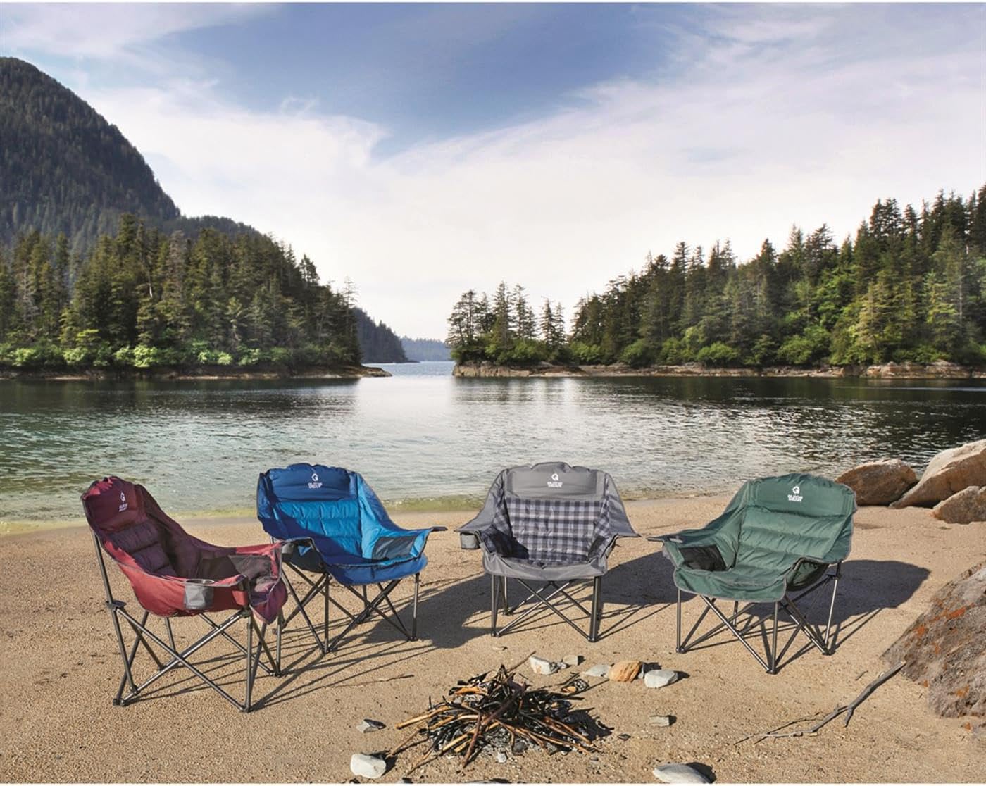 Guide Gear Oversized Extra Large Padded Camping Chair, Portable, Folding, Large Camp Lounge Beach Chairs for Outdoor, Adults, Men and Women, Heavy-Duty 400 Pound Capacity, with Cup Holder - Image 2