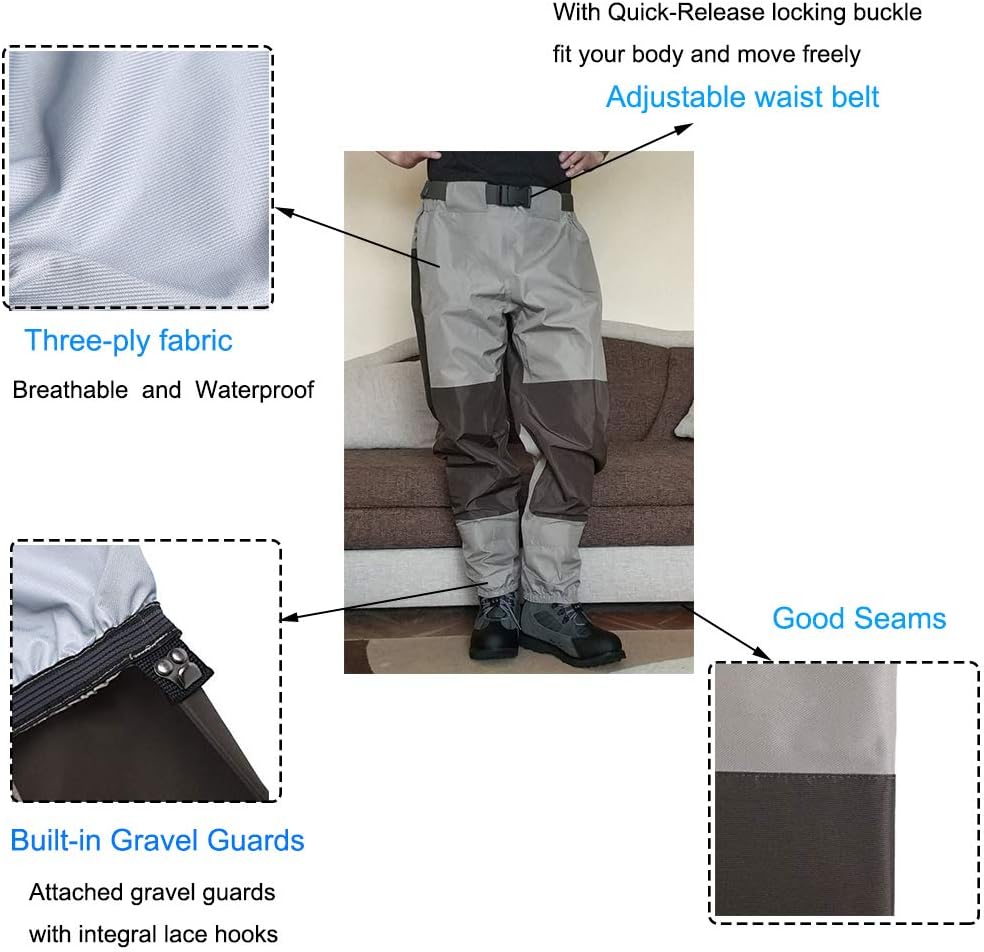 Kylebooker Breathable Stockingfoot Waist High Pant Waders KB003 - Image 3